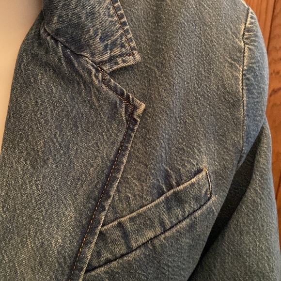 Ralph Lauren Women’s Denim Blazer, 2 Front Pockets, 1 RL Button, Size 16, NWT - Picture 3 of 11